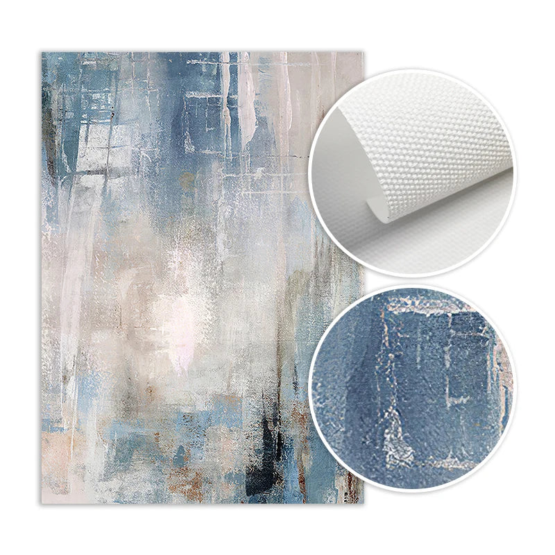 Shades Of Blue Gray Beige Abstract Wall Art Fine Art Canvas Prints Pictures For Living Room Contemporary Art For Modern Interiors