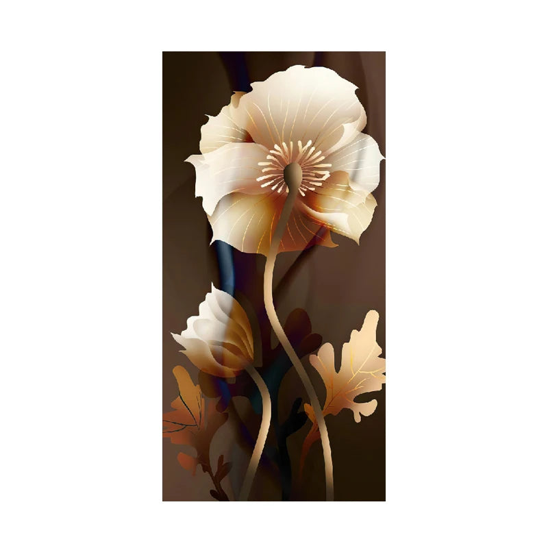 Modern Botanical Tropical Golden Leaves Wall Art Fine Art Canvas Prints Vertical Format Pictures For Living Room Lobby Foyer Reception Room Art Decor