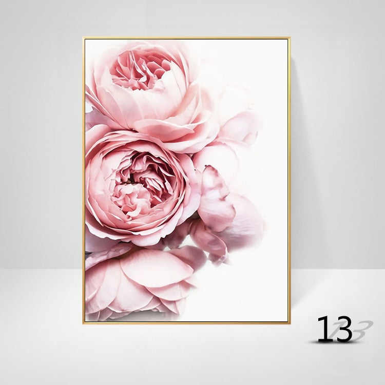 Pink Rose Peony Inspirational Quote Wall Art Fine Art Canvas Prints Modern Botany Fashion Pictures For Living Room Bedroom Art Decor