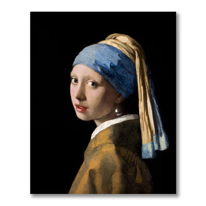 Girl With A Pearl Earing Poster Johannes Vermeer Dutch Golden Age Painting Fine Art Canvas Prints Classic Painting For Living Room Dining Room Decor