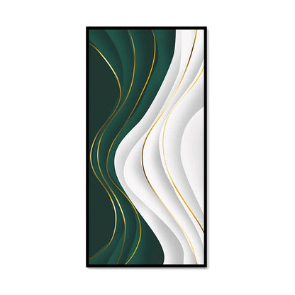 Modern Abstract Green Silk Flowing Abstract Wall Art Fine Art Canvas Prints Light Luxury Pictures For Living Room Foyer Art For Contemporary Interiors