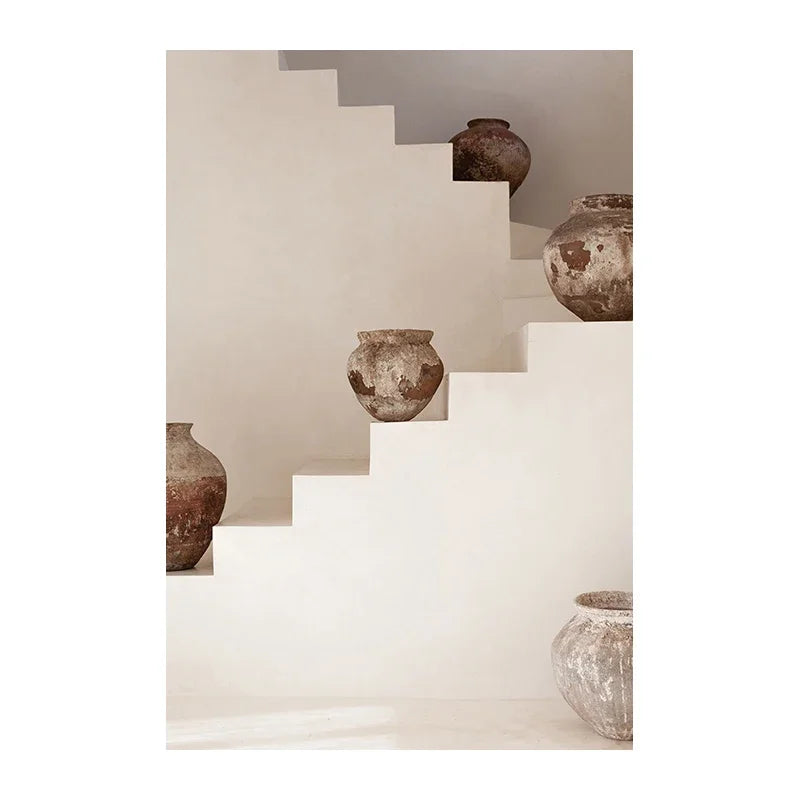 Neutral Colors Terracotta Still Life Vase Wall Art Fine Art Canvas Prints Poster Architectural Pictures For Modern Living Room Bedroom Home Decor