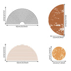 Geometric Circles Sun & Moon Wall Sticker For Kitchen Living Room Removable Self Adhesive Vinyl Wall Decal For Creative DIY Home Decor