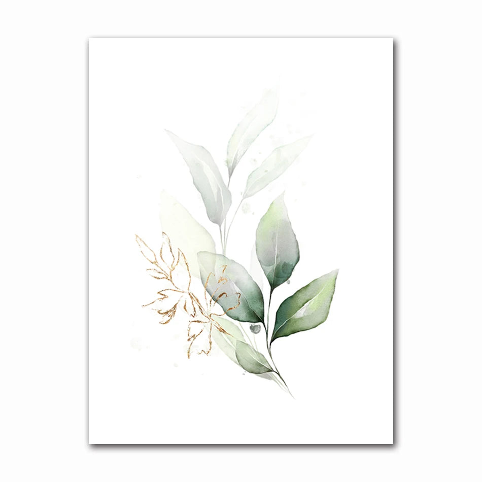 Minimalist Tropical Botanical Wall Art Fine Art Canvas Prints Green Leaves Posters Pictures For Living Room Dining Room Gallery Wall Art Decor 2024 001