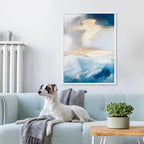 Abstract Gold White Blue Watercolor Posters Modern Wall Art Canvas Painting Print Pictures Living Room Interior Home Decoration