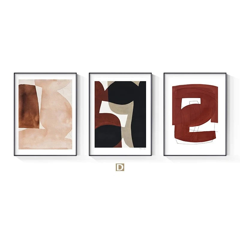 Modern Earthy Tones Abstract Wall Art Fine Art Canvas Prints Pictures For Contemporary Apartment Living Room Home Office Art Decor