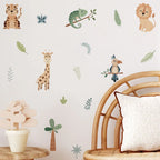 Safari Animal Wall Decals – Watercolor Giraffes, Lions, Monkeys & More Wall Stickers for Nursery & Kids’ Spaces