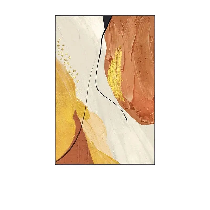 Nordic Abstract Yellow Beige Terracotta Wall Art Fine Art Canvas Prints Pictures For Modern Apartment Living Room Dining Room Home Office Decor
