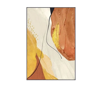 Nordic Abstract Yellow Beige Terracotta Wall Art Fine Art Canvas Prints Pictures For Modern Apartment Living Room Dining Room Home Office Decor
