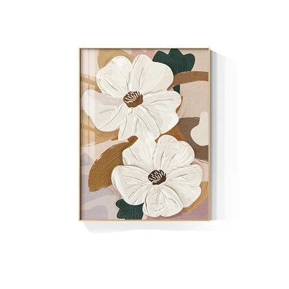 Pink Beige Floral Wall Art Fine Art Canvas Prints Modern Abstract Botanic Pictures For Living Room Bedroom Home Office Hotel Art Decor