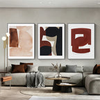 Modern Earthy Tones Abstract Wall Art Fine Art Canvas Prints Pictures For Contemporary Apartment Living Room Home Office Art Decor