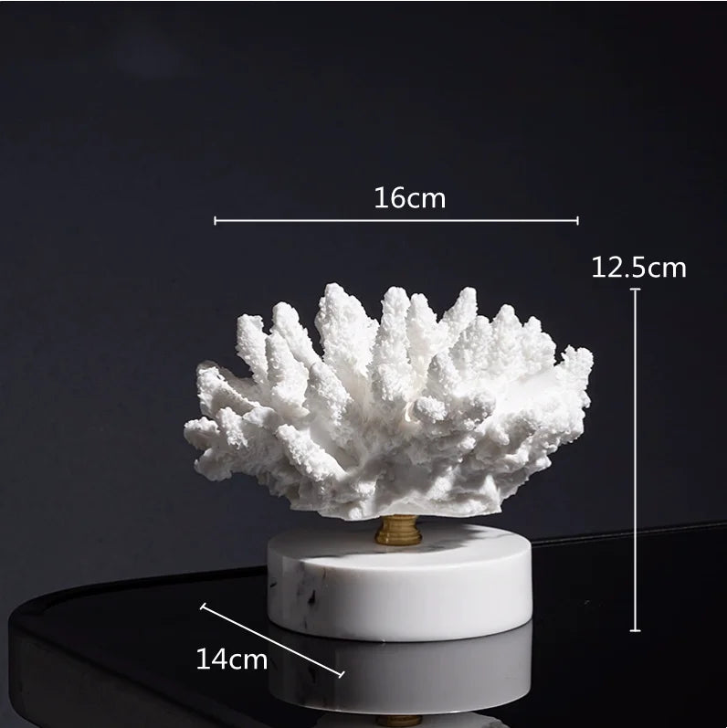 Faux White Coral Table Sculpture