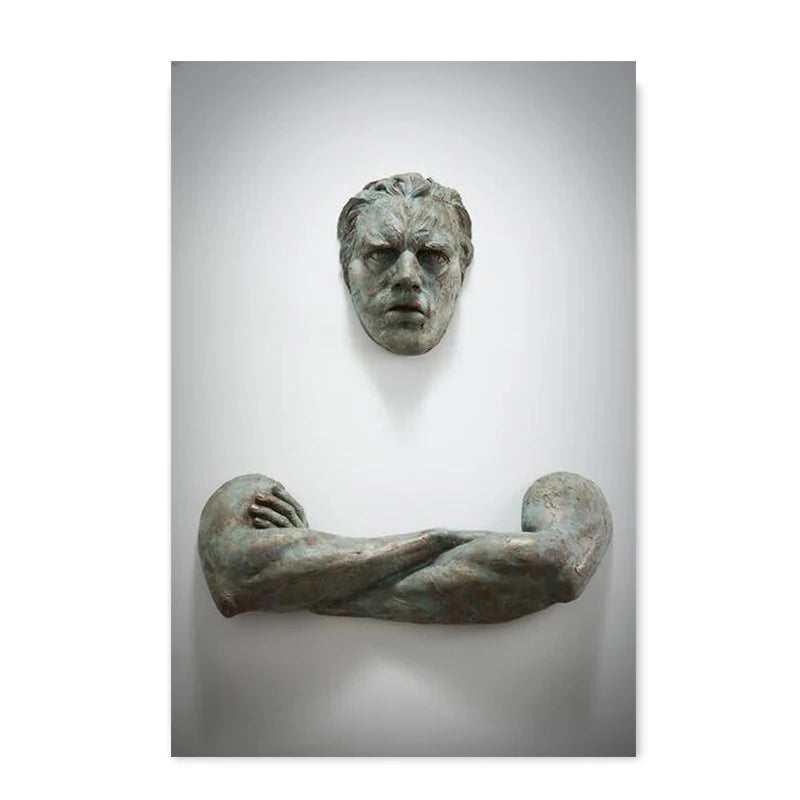 Modern Urban Abstract Iron Statue Wall Art Fine Art Canvas Prints 3d Visualization Figure Art Pictures For Minimalist Apartment Wall Decor