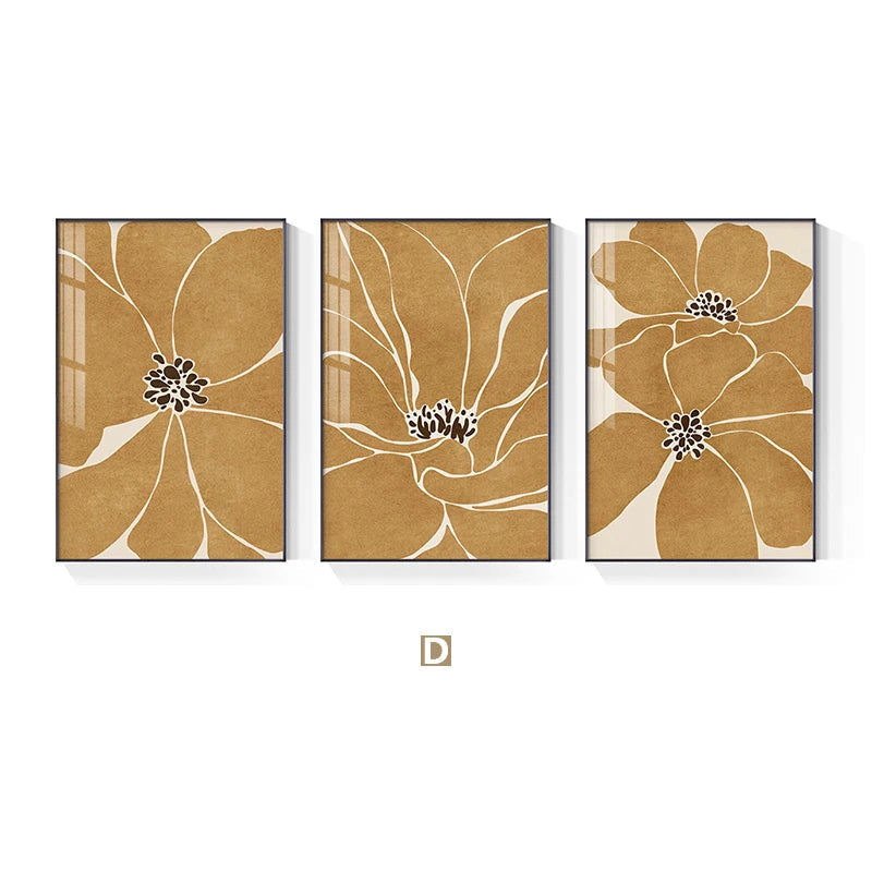 Big Floral Abstract Botanical Wall Art Fine Art Canvas Prints Pictures For Modern Apartment Living Room Dining Room Contemporary Foyer Art Decor