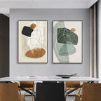 Scandinavian Abstract Shape Line &  Form Wall Art Fine Art Canvas Prints Neutral Color Scheme Pictures For Modern Living Room Decor