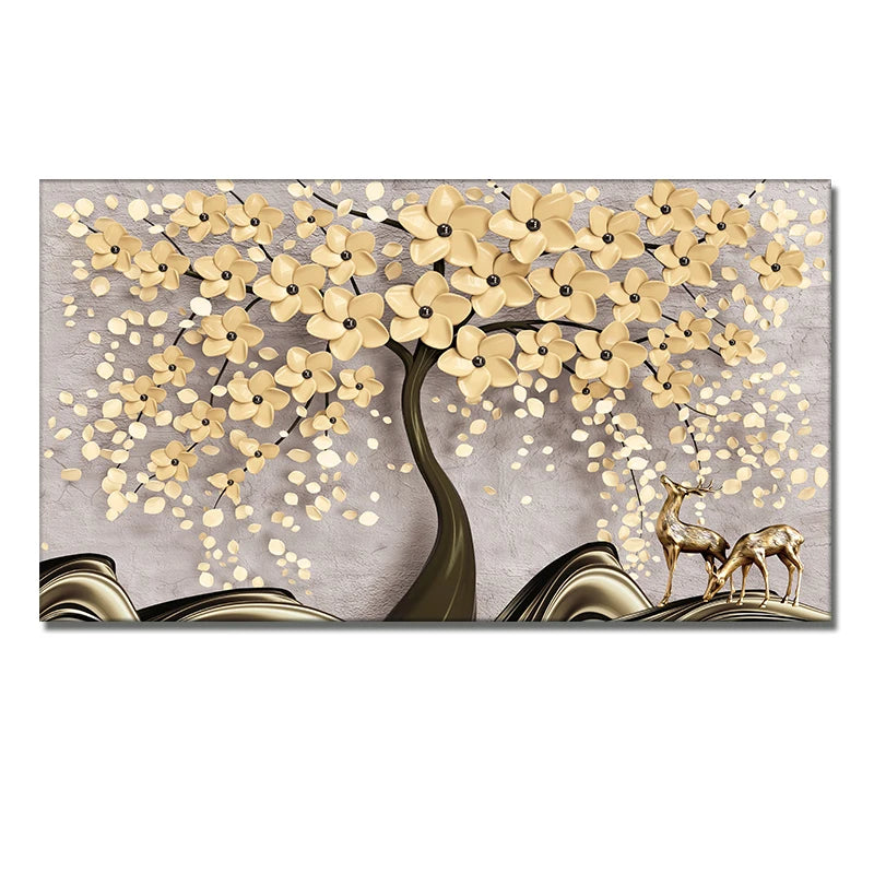 Abstract Floral Big Blossom Petal Tree Wall Art Fine Art Canvas Prints Picture For Living Room Bedroom Salon Art Decor