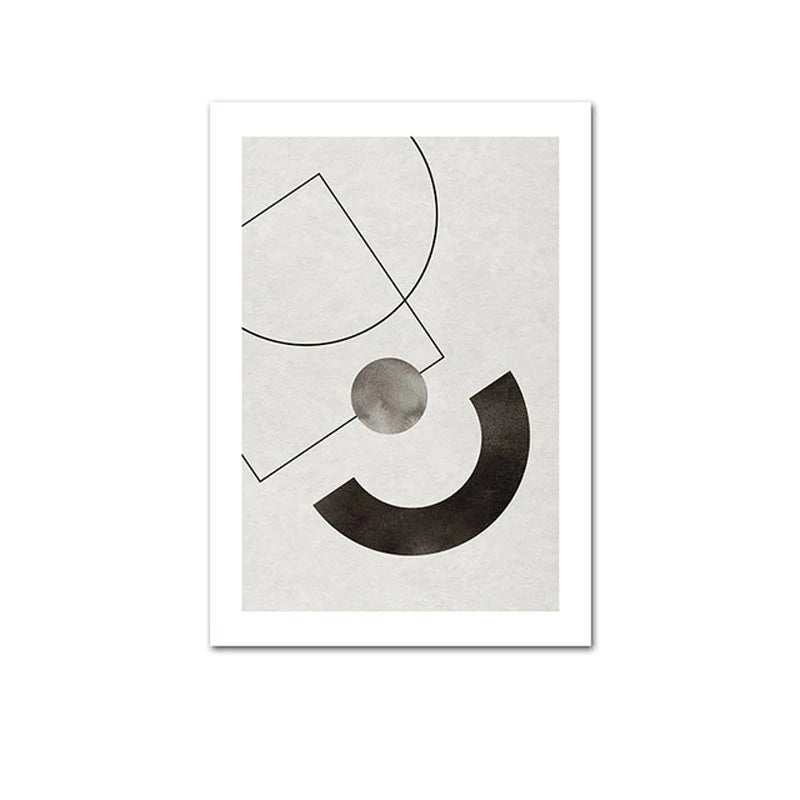Scandinavian Minimalist Geometric Dark Neutral Colors Wall Art Fine Art Canvas Prints Modern Abstract Pictures For Living Room Home Decor