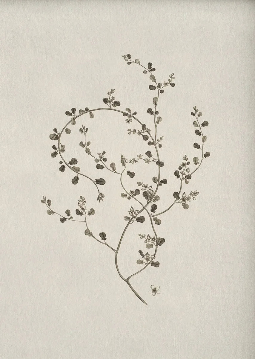 Decorative leaf pattern on a beige background