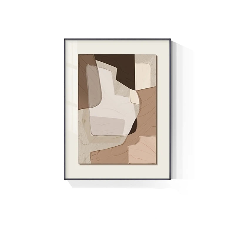 Modern Abstract Beige Geometric Color Block Wall Art Fine Art Canvas Prints Pictures For Contemporary Apartment Living Room Dining Room Bedroom Art Decor