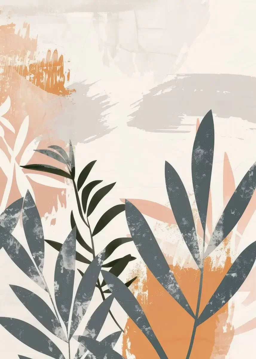 Rustic Abstract Botanical Still Life Floral Wall Art Fine Art Canvas Print For Modern Living Room Dining Room Kitchen Art Decor