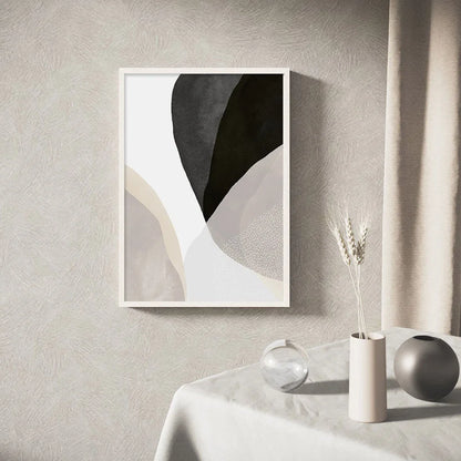 Black White Grey Minimalist Abstract Wall Art Fine Art Canvas Prints Neutral Colors Pictures For Living Room Bedroom Home Office Decor