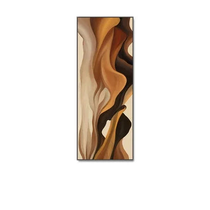 Modern Abstract Shades Of Brown Beige Vertical Format Wall Art Fine Art Canvas Prints Pictures For Foyer Living Room Hallway Nordic Home Decor