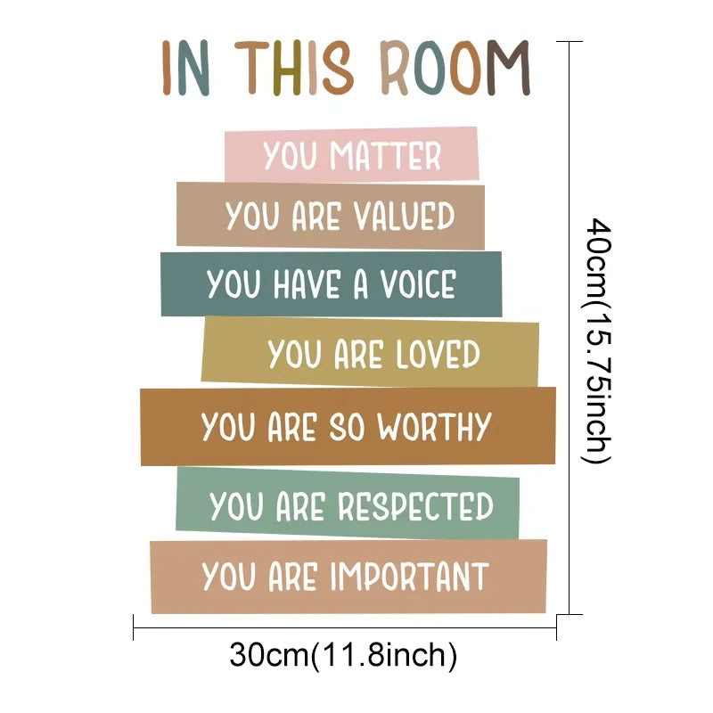 Kids’ Inspirational Affirmations Wall Stickers – Removable Peel & Stick Vinyl Wall Decals for Kid's Bedroom Decor