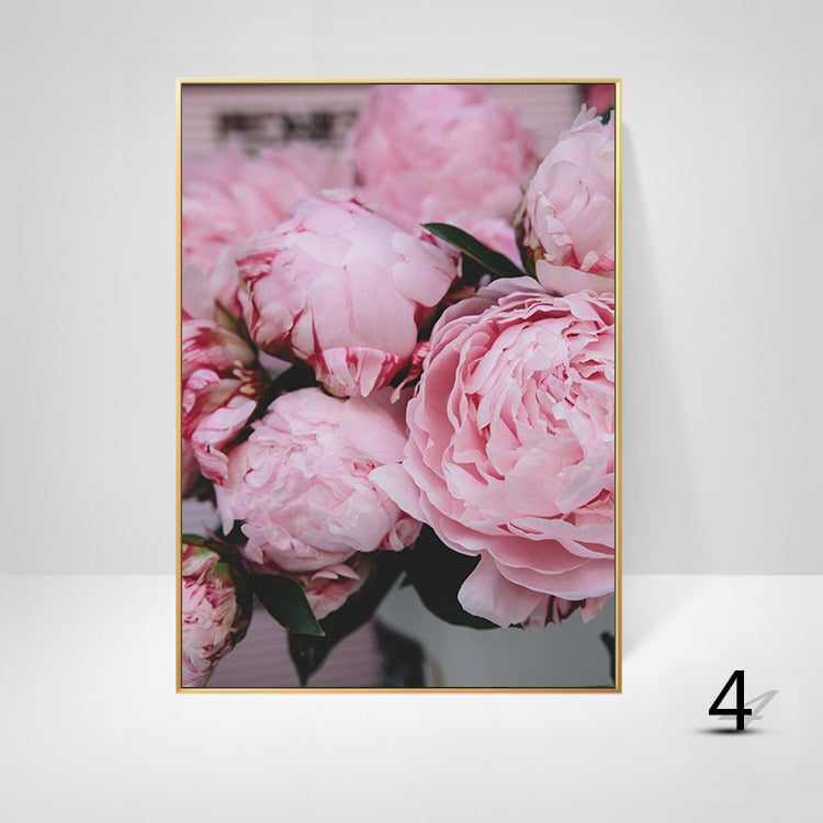 Pink Rose Peony Inspirational Quote Wall Art Fine Art Canvas Prints Modern Botany Fashion Pictures For Living Room Bedroom Art Decor
