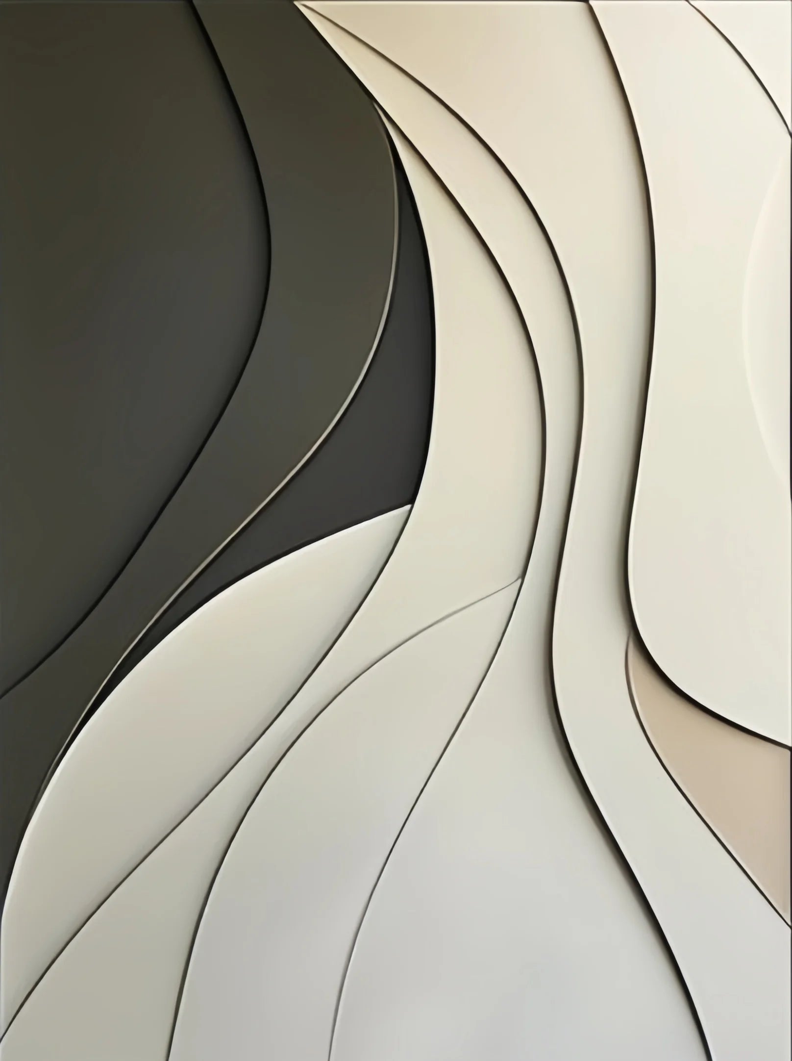 Modern Abstract Flowing Wavy Design Wall Art Fine Art Canvas Print Picture For Entryway Foyer Living Room Art Decor