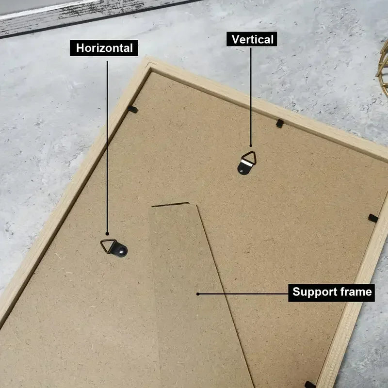 Set of 3Pcs Wood Picture Frame A3 A4 Size - Modern and Stylish Frame for Canvas Prints, Posters and Photo Wall Art - Black, White, Natural Wood Colors