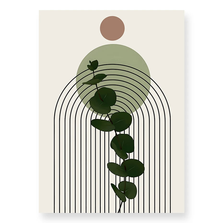 Modern Abstract Wall Art Geometric Line Shape And Form Fine Art Canvas Prints Black Beige Terracotta Pictures For Living Room Decor