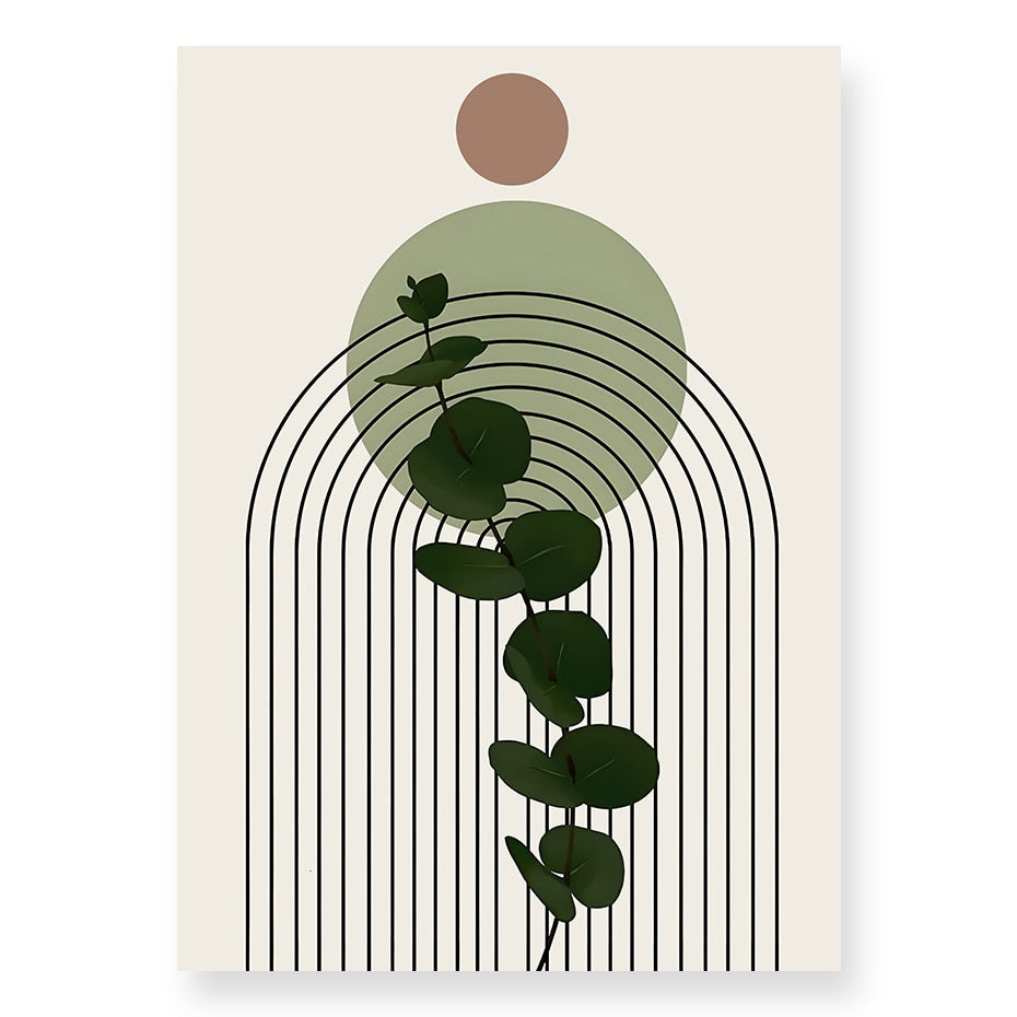 Modern Geometric Wall Art Abstract Line Shape And Form Fine Art Canvas Prints Black Beige Terracotta Pictures For Living Room Decor