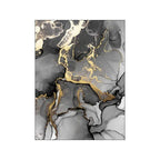 Black Golden Gray Marble Print Wall Art Fine Art Canvas Prints Abstract Pictures For Modern Apartment Living Room Home Office Decor