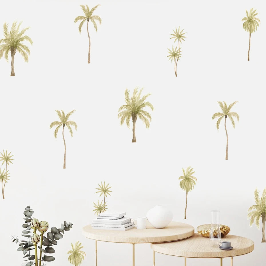 Coconut Palm Tree Wall Stickers For Living Room Removable Peel & Stick PVC Wall Decals For Kid's Room Nursery Room Creative DIY Home Decor