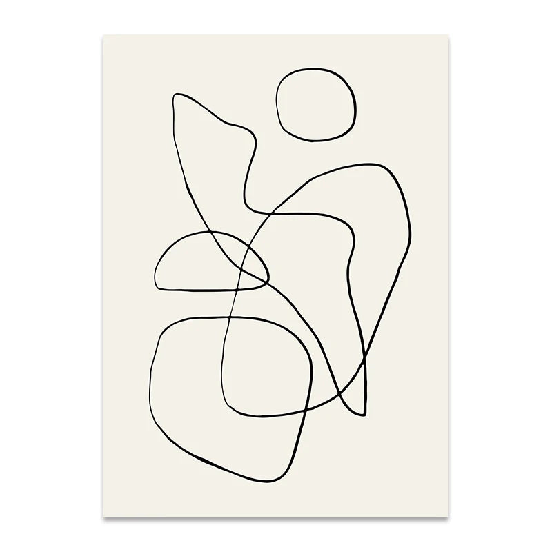 Modern Abstract Wall Art Geometric Line Shape And Form Fine Art Canvas Prints Black Beige Terracotta Pictures For Living Room Decor