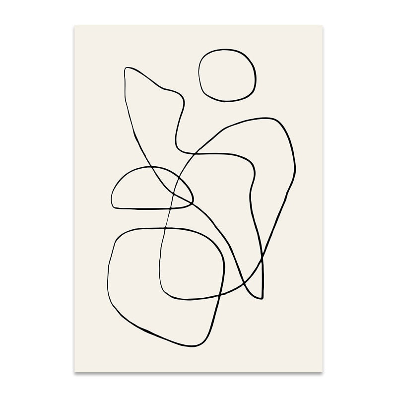 Modern Geometric Wall Art Abstract Line Shape And Form Fine Art Canvas Prints Black Beige Terracotta Pictures For Living Room Decor