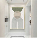 Sage Green Abstract Geometric Botanic Wall Art Fine Art Canvas Prints Pictures For Living Room Dining Room Foyer Art For Contemporary Interiors 2025