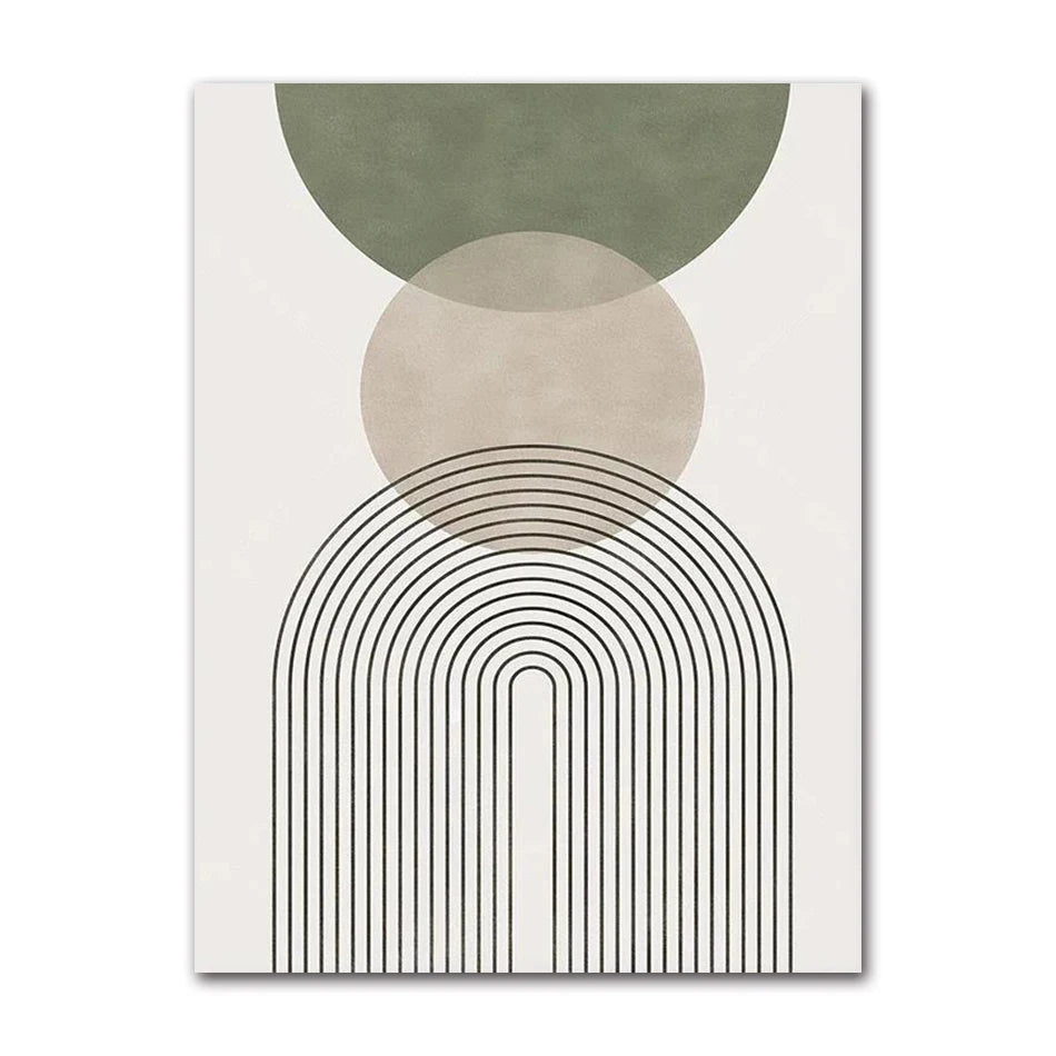 Sage Green Abstract Geometric Botanic Wall Art Fine Art Canvas Prints Pictures For Living Room Dining Room Foyer Art For Contemporary Interiors 2025