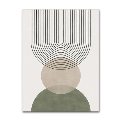 Sage Green Abstract Geometric Botanic Wall Art Fine Art Canvas Prints Pictures For Living Room Dining Room Foyer Art For Contemporary Interiors 2025