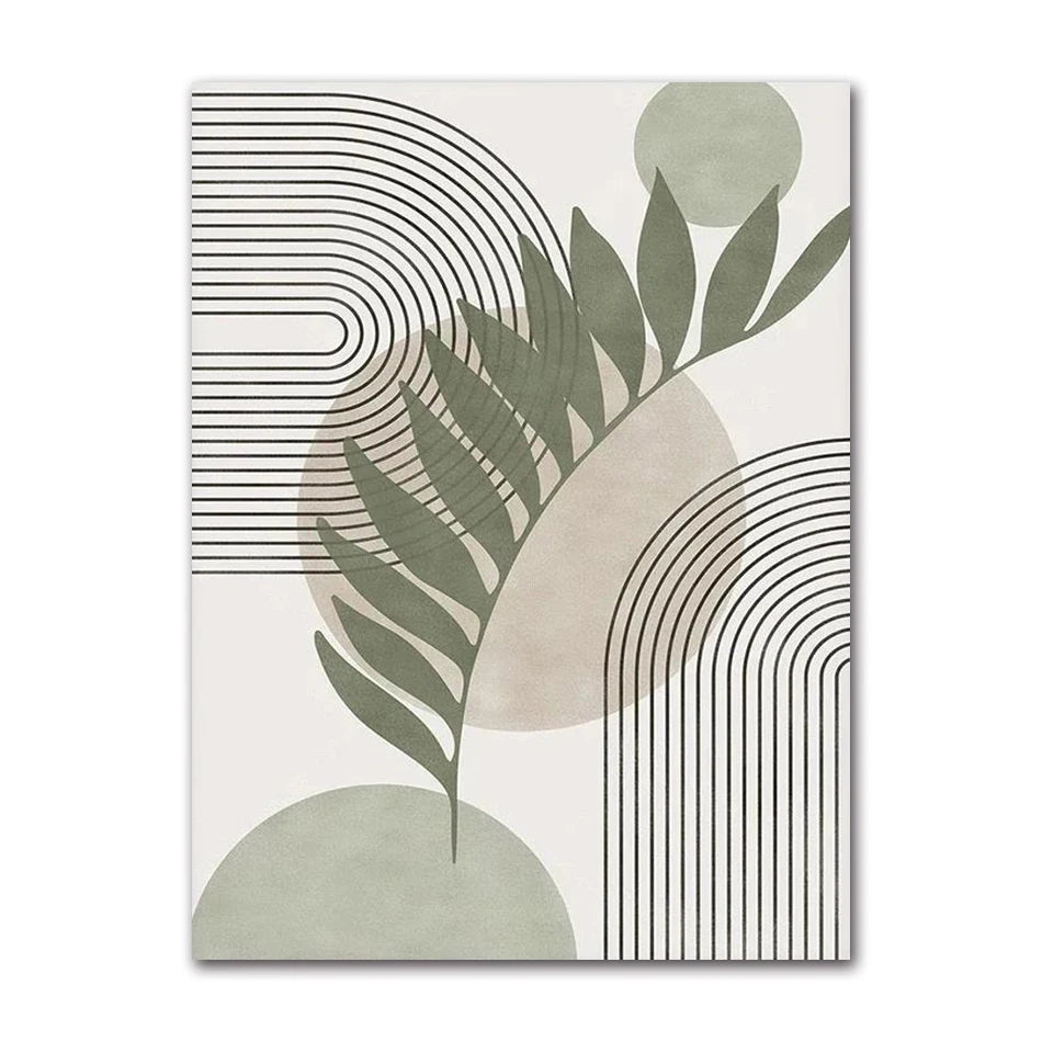 Sage Green Abstract Geometric Botanic Wall Art Fine Art Canvas Prints Pictures For Living Room Dining Room Foyer Art For Contemporary Interiors 2025