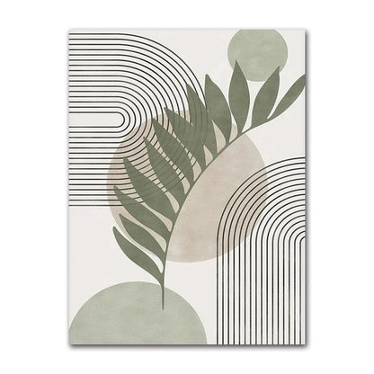 Sage Green Abstract Geometric Botanic Wall Art Fine Art Canvas Prints Pictures For Living Room Dining Room Foyer Art For Contemporary Interiors 2025