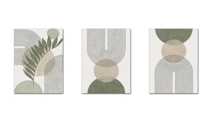Sage Green Abstract Geometric Botanic Wall Art Fine Art Canvas Prints Pictures For Living Room Dining Room Foyer Art For Contemporary Interiors 2025