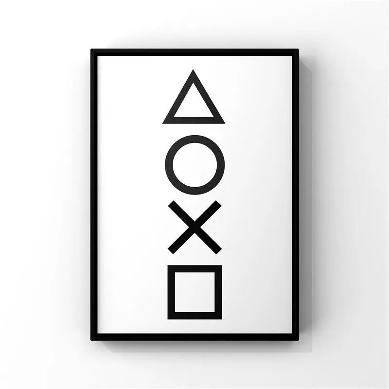 Black & White Gamer Posters Minimalist Wall Art Fine Art Canvas Prints Trendy Pictures For Kid's Room Gamers Room Wall Art Decor