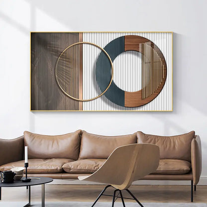 Modern Abstract Architectural Geometry Wall Art Fine Art Canvas Prints Sun Moon Pictures For Luxury Apartment Living Room Home Office Decor