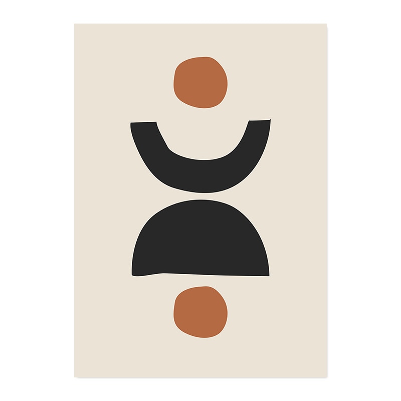 Modern Geometric Wall Art Abstract Line Shape And Form Fine Art Canvas Prints Black Beige Terracotta Pictures For Living Room Decor