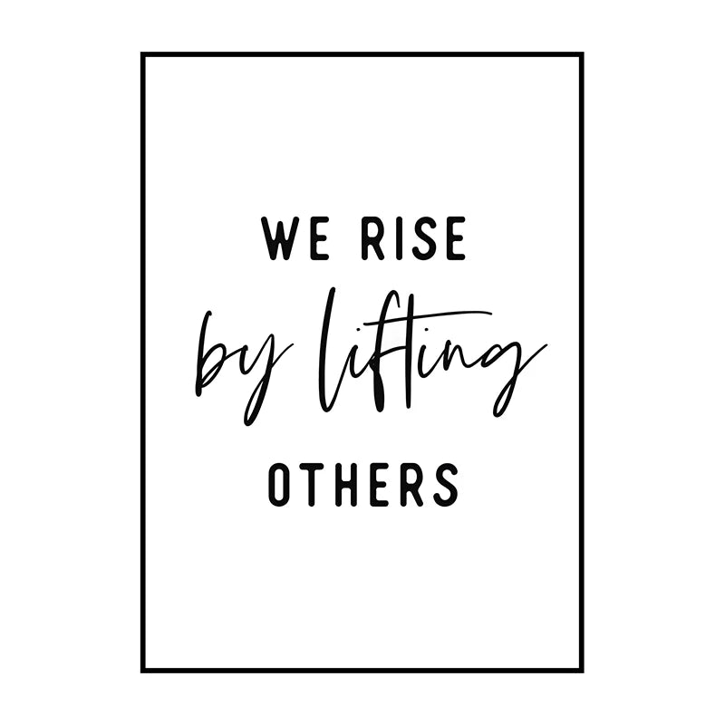 Motivational Quotes Posters Black White Minimalist Wall Art Fine Art Canvas Prints Inspirational Quotations Posters For Living Room Bedroom Home Office Decor