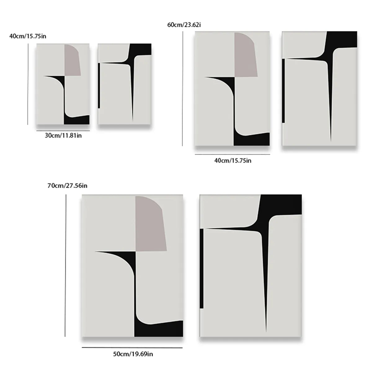* Featured Sale * Minimalist Abstract Geometric Color Block Wall Art Fine Art Canvas Prints Pictures For Modern Apartment Decor (Set of 2Pcs)