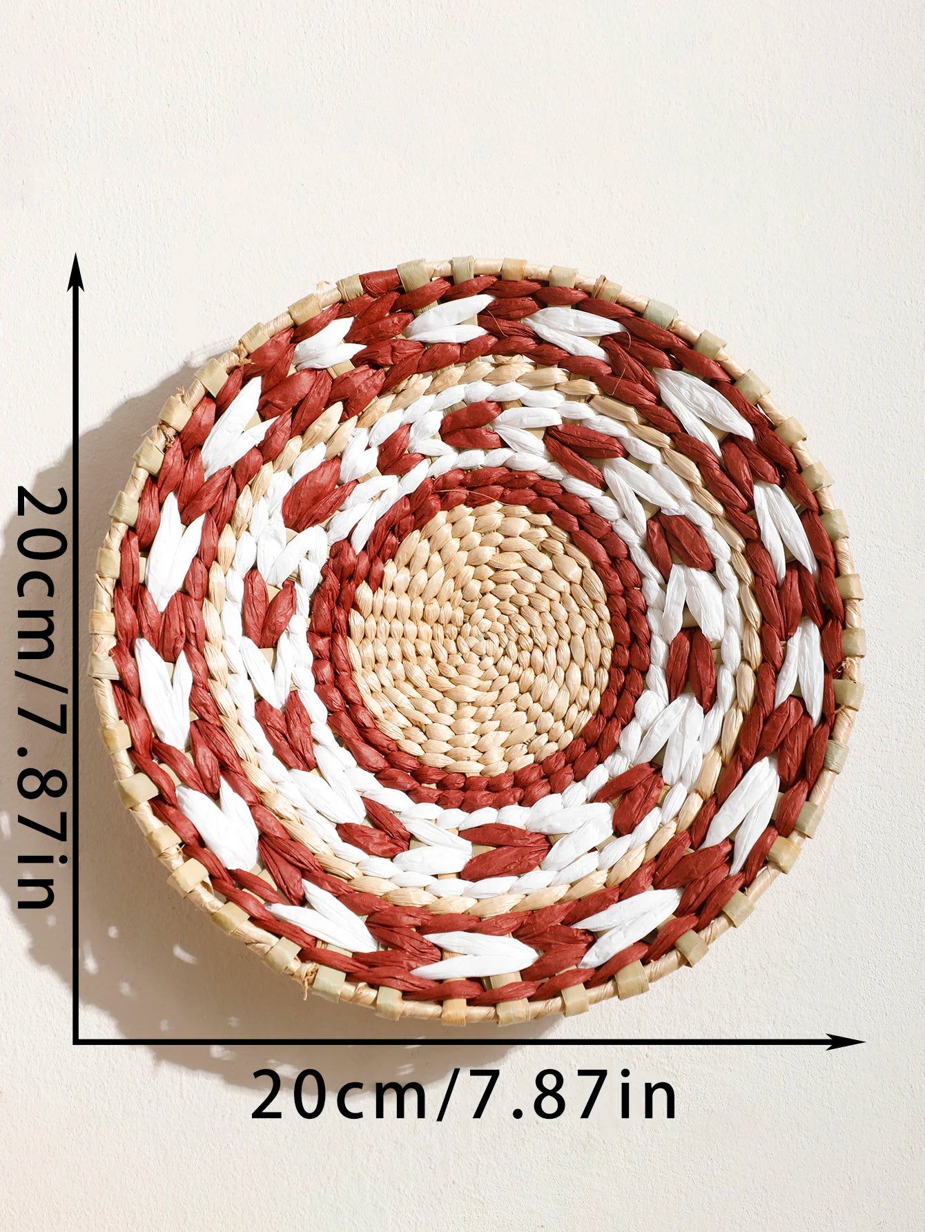 Rustic Nordic Farmhouse Handmade Wicker Weave Discs Wall Hanging Decorations Table Mats For Kitchen Living Room Coffee Table Dining Room Home Decor