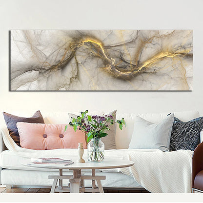 Beige Abstract Alien Cloud Wall Art Fine Art Canvas Print Wide Format Picture For Modern Bedroom Above The Bed or Living Room Above The Sofa