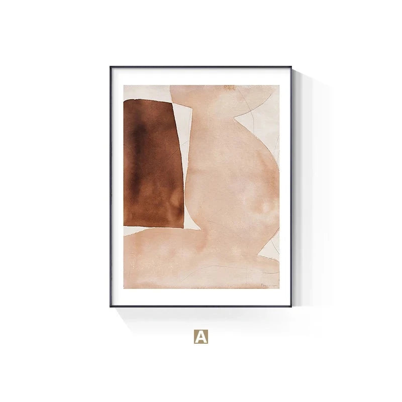 Modern Earthy Tones Abstract Wall Art Fine Art Canvas Prints Pictures For Contemporary Apartment Living Room Home Office Art Decor